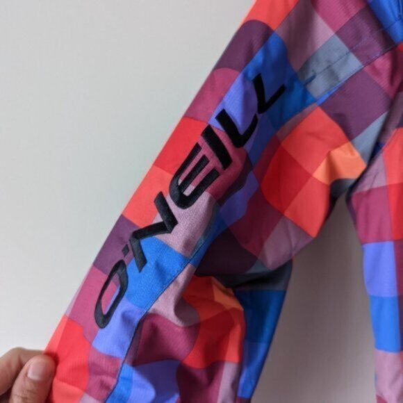 O'Neill waterproof checkered multicolored ski/snowboard jacket - Picture 7 of 7